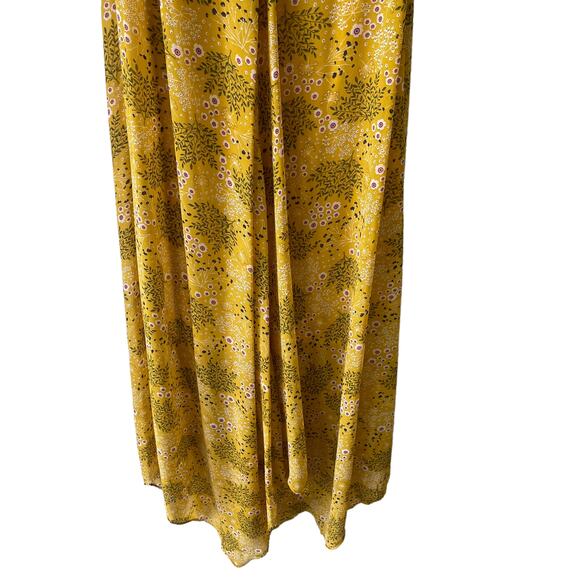 Emma & Michele Women's Size Small Yellow Floral Flutter Sleeve Maxi Dress - Picture 3 of 9